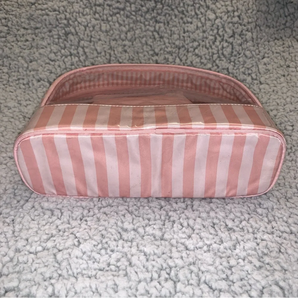 VICTORIA’S SECRET Signature Pink Striped 3-PC Cosmetic Travel Set LG MED SM